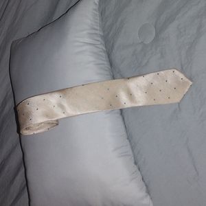 Men's NWOT Gentleman's Box Cream with Light Teal Dots Tie